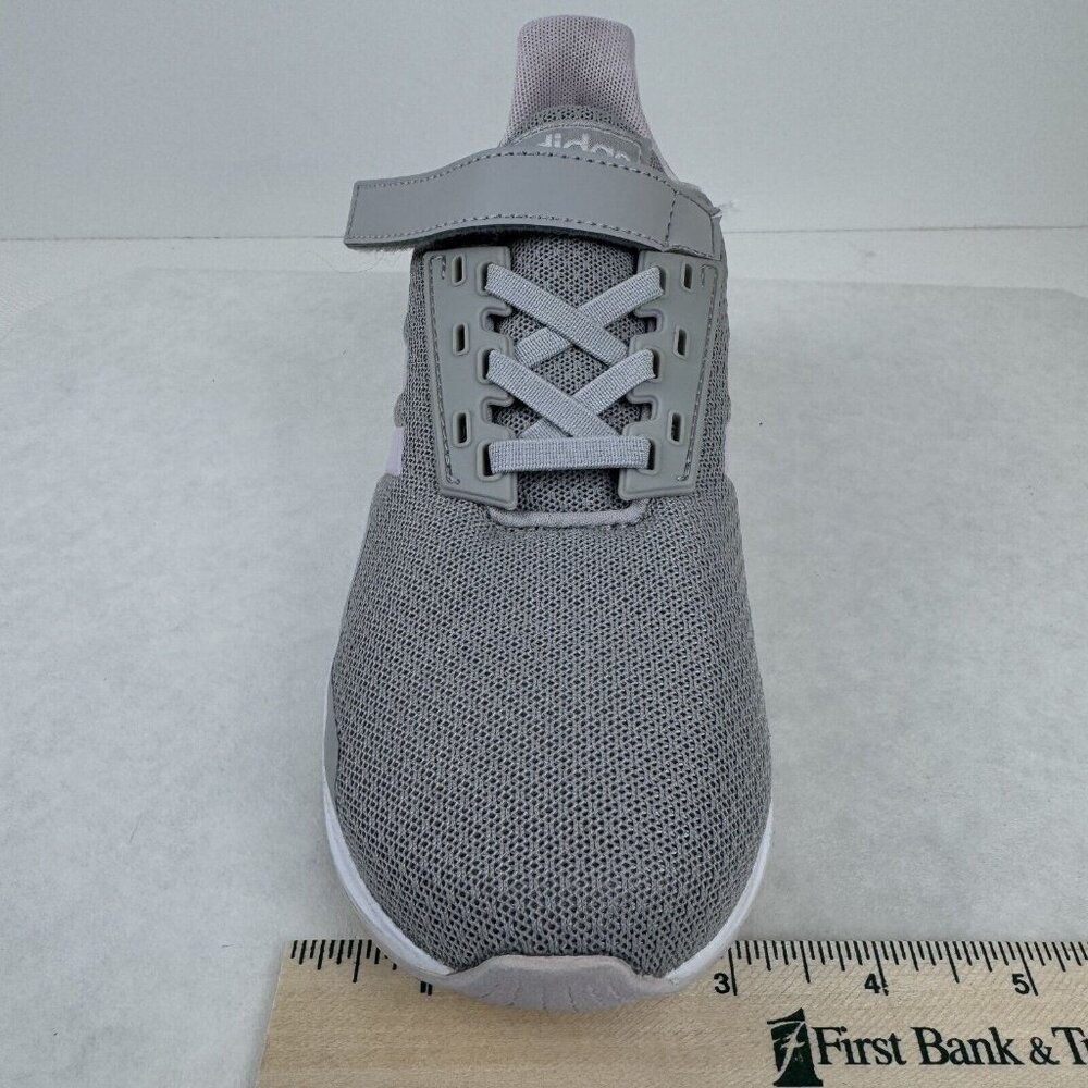 Adidas Cloudfoam Adiwear Sneaker Womens Size 2 Gray Pink White Hook Loop Closure - Picture 11 of 12